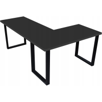 BIURKO NAROŻNE LOFT KOMPUTEROWE PRAWE LEWE 200 x 135 BLAT 36mm CZARNE