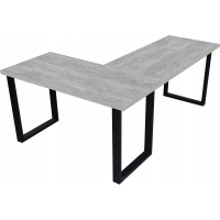 BIURKO NAROŻNE LOFT KOMPUTEROWE PRAWE DUŻE 200 x 135 BLAT 36mm BETON