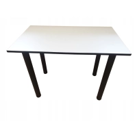Stół do kuchni jadalni biały czarne obrzeże 120 x 60 x 72,6 cm nogi czarne