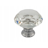 Uchwyt meblowy gałka błyszcząca, kryształ Gamet