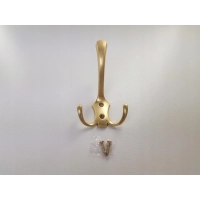 Wieszak meblowy haczyk potrójny złoty mat, retro