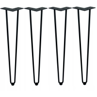 Nogi metalowe do stołu dwa pręty czarne loft 711 mm 4szt. (11B)