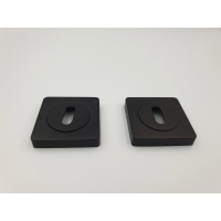 Szyld drzwiowy czarny z otworem na klucz, kwadratowy Gamet