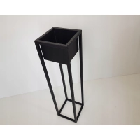 Kwietnik Stojący Stojak na kwiaty loft czarny 70cm