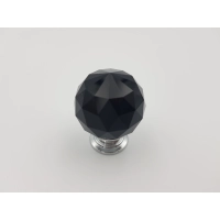 Uchwyt meblowy gałka czarny połysk, Gamet, szkło