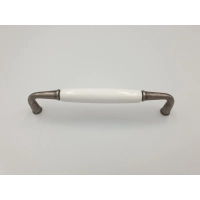 Uchwyt meblowy UP16 nikiel / porcelana WHT 128mm