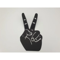 Wieszak wiszący czarny znak pokoju, peace, Victoria, solidarność, metal