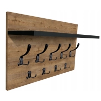 WIESZAK ŚCIENNY DO PRZEDPOKOJU Z PÓŁKĄ LOFT HACZYKI DO WYBORU DĄB LEFKAS