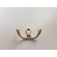 Wieszak meblowy haczyk podwójny złoty mat, retro