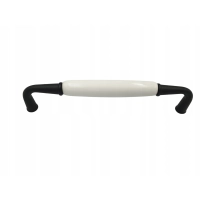 Uchwyt meblowy klasyczny porcelanowy czarny matowy retro Gamet