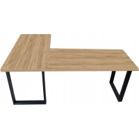 BIURKO NAROŻNE LOFT KOMPUTEROWE PRAWE DUŻE 200 x 135 BLAT 36mm DĄB ZŁOTY