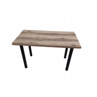 Stół do kuchni jadalni gruby blat dąb halifax 120 x 60 x 75 cm nogi czarne