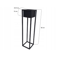 Kwietnik Stojący Stojak na kwiaty loft czarny 90cm