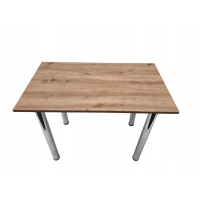 Stół do kuchni jadalni dąb artisan 120 x 60 x 72,6 cm nogi chromowane