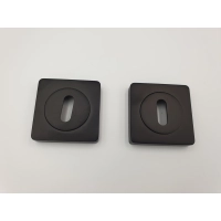 Szyld drzwiowy czarny z otworem na klucz, kwadratowy Gamet