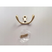 Wieszak meblowy haczyk podwójny złoty mat, retro