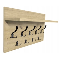 Wieszak ścienny do przedpokoju na ubrania z półką loft dąb ARTISAN