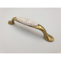 Uchwyt meblowy złoty/porcelana retro stylizowana UP19-96-GAB-MLK-4