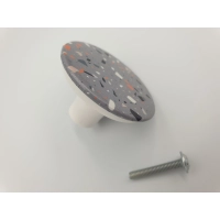 Gałka meblowa do pokoju młodzieżowego, terazzo szare Gamet