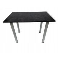 Stół do kuchni jadalni beton ciemny 100 x 60 x 72,6 cm nogi białe
