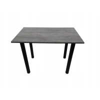 Stół do kuchni jadalni beton jasny 120 x 60 x 72,6 cm nogi czarne