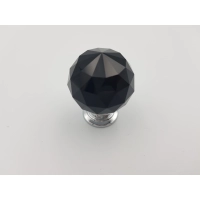 Uchwyt meblowy gałka czarny połysk, Gamet, szkło