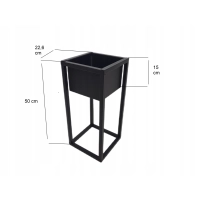 Kwietnik Stojący Stojak na kwiaty loft czarny 50cm
