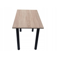 Stół do kuchni jadalni gruby blat dąb sonoma 135 x 65 x 75 cm nogi czarne