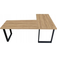 BIURKO NAROŻNE LOFT KOMPUTEROWE LEWE DUŻE 200 x 135 BLAT 36mm DĄB ZŁOTY