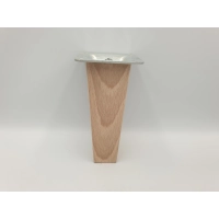 Nóżka skośna do mebli trapez buk 12 cm z blachą