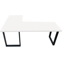BIURKO NAROŻNE LOFT KOMPUTEROWE PRAWE 200 x 135 BLAT 36mm BIAŁE GAMINGOWE