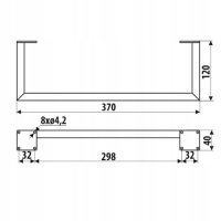 Noga meblowa czarna do szafki RTV, komody, loftowa NS-38 (77)