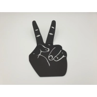 Wieszak wiszący czarny znak pokoju, peace, Victoria, solidarność, metal