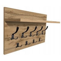 Wieszak ścienny do przedpokoju na ubrania z półką loft DĄB WOTAN