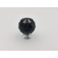 Uchwyt meblowy gałka czarny połysk, Gamet, szkło
