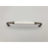 Uchwyt meblowy UP16 nikiel / porcelana WHT 128mm