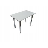 Stół do kuchni jadalni biały 100 x 60 x 72,6 cm nogi chromowane