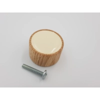 Gałka meblowa drewniana kremowa GAMET GD17 dekor V113