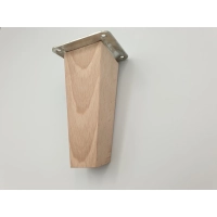 Nóżka skośna do mebli trapez buk 12 cm z blachą