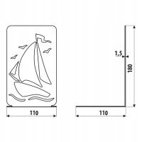 Podpórka do książek ŁÓDKA czarny struktura, AD16