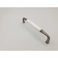 Uchwyt meblowy UP16 nikiel / porcelana WHT 128mm