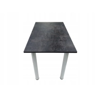 Stół do kuchni jadalni beton ciemny 100 x 60 x 72,6 cm nogi białe