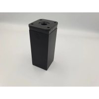 Noga meblowa kwadratowa regulowana czarna H-10 cm (485)