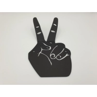 Wieszak wiszący czarny znak pokoju, peace, Victoria, solidarność, metal