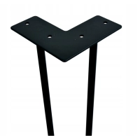 Nogi metalowe do stołu dwa pręty czarne loft 711 mm 4szt. (11B)