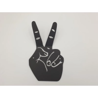 Wieszak wiszący czarny znak pokoju, peace, Victoria, solidarność, metal