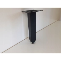 Noga meblowa kwadratowa regulowana 15 cm czarny mat