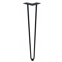 Nogi metalowe do stołu dwa pręty czarne loft 711 mm 4szt. (11B)