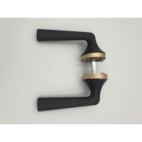 Klamka Telesta rozeta okrągła czarny głęboki mat/ złoty szczotkowany Gamet