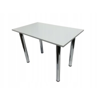 Stół do kuchni jadalni biały 100 x 60 x 72,6 cm nogi chromowane